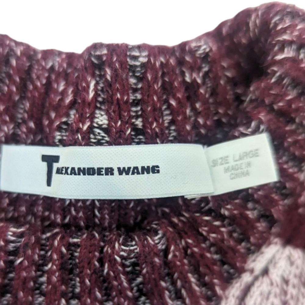 Alexander Wang Ribbed Knit Pullover Sweater Designer Crew Neck Womens Large - Picture 8 of 8